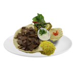 Repas Chawarma viande avec riz